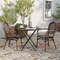 Merrick Lane Celia Set of Two Stacking Thonet Bistro Style Chair with Arms, PE Rattan Seat, and Metal Frame for Indoor/Outdoor Use